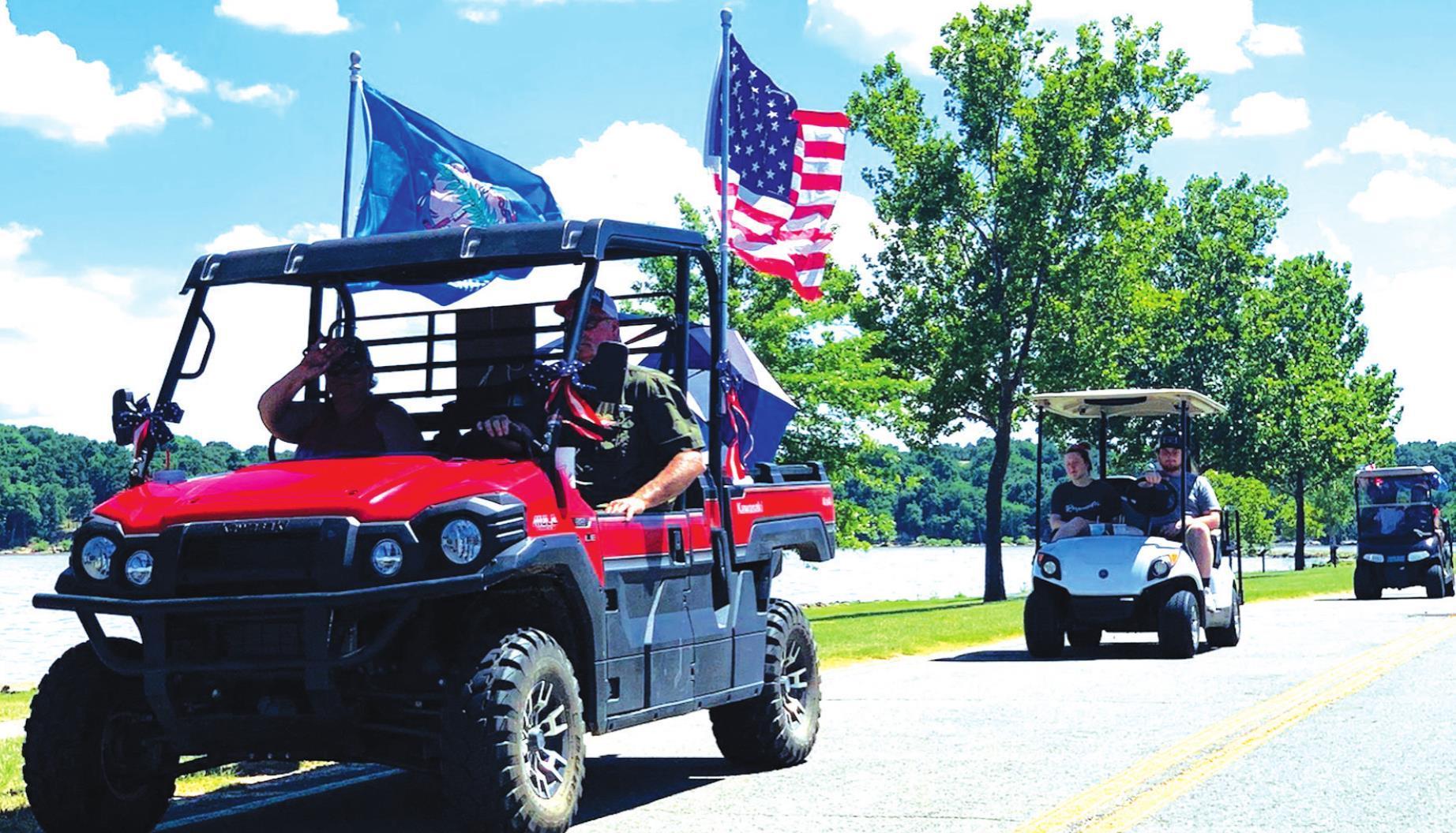 Patriotic golf carts Eufala Indian Journal